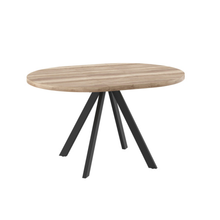 Стол RONDO-100, круглый раздвижной 100(135), ДУБ КАНЬОН/ЧЕРНЫЙ RONDO 100